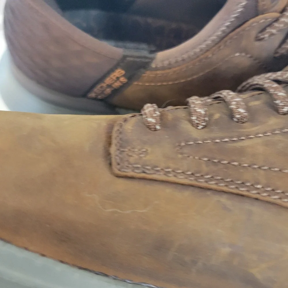 Skechers Slip-ins Garza Gervin Mens 10 Brown Leather Sneakers 205046